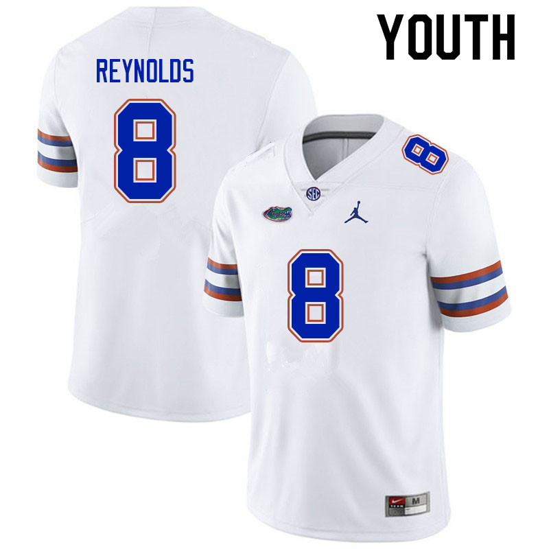 Youth #8 Daejon Reynolds Florida Gators College Football Jerseys Sale-White